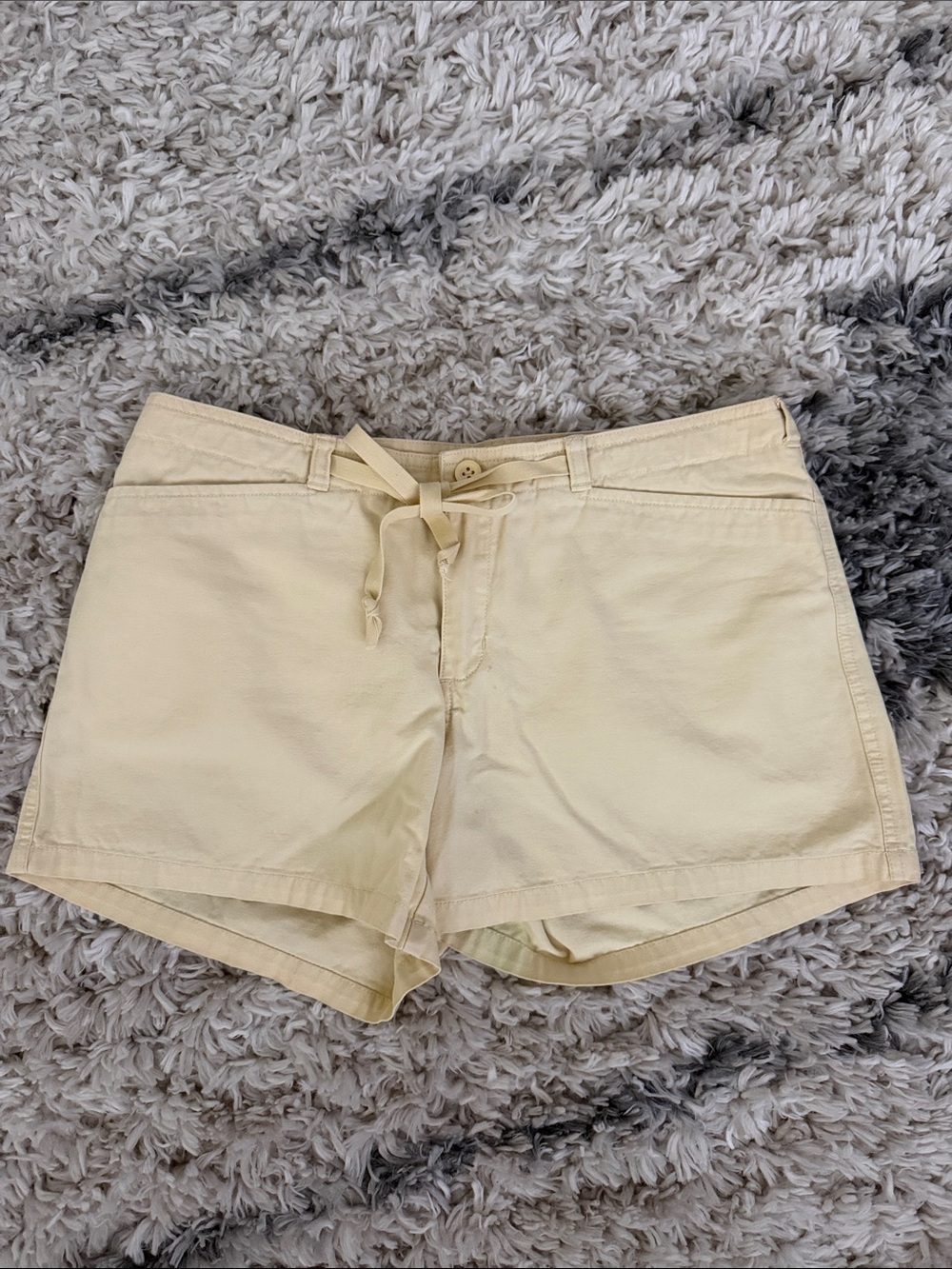 Abercrombie & Fitch Light Yellow Drawstring Shorts